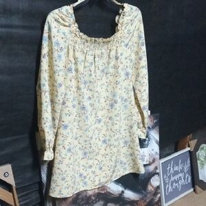 Floral Yellow Long Sleeve Dress